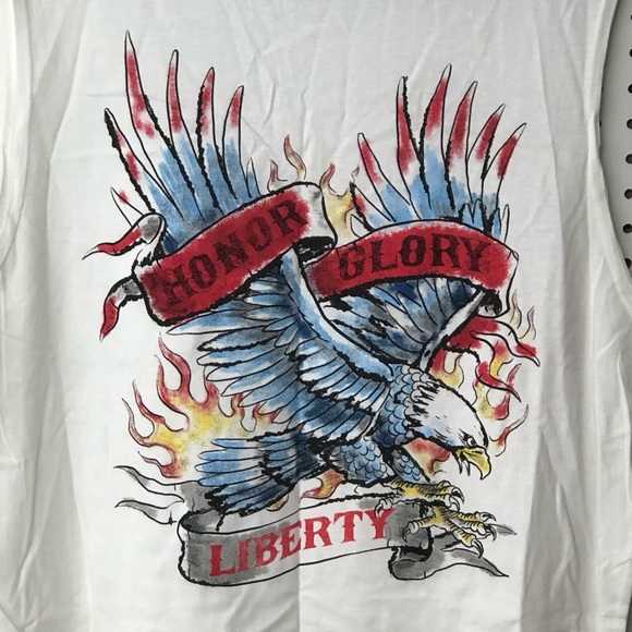Honor, Glory, & Liberty Patriotic Sleeveless Muscle Tanks,Graphic Tees, July 4th - Picture 1 of 4